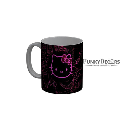 FunkyDecors Hello Kitty Black Cartoon Ceramic Coffee Mug