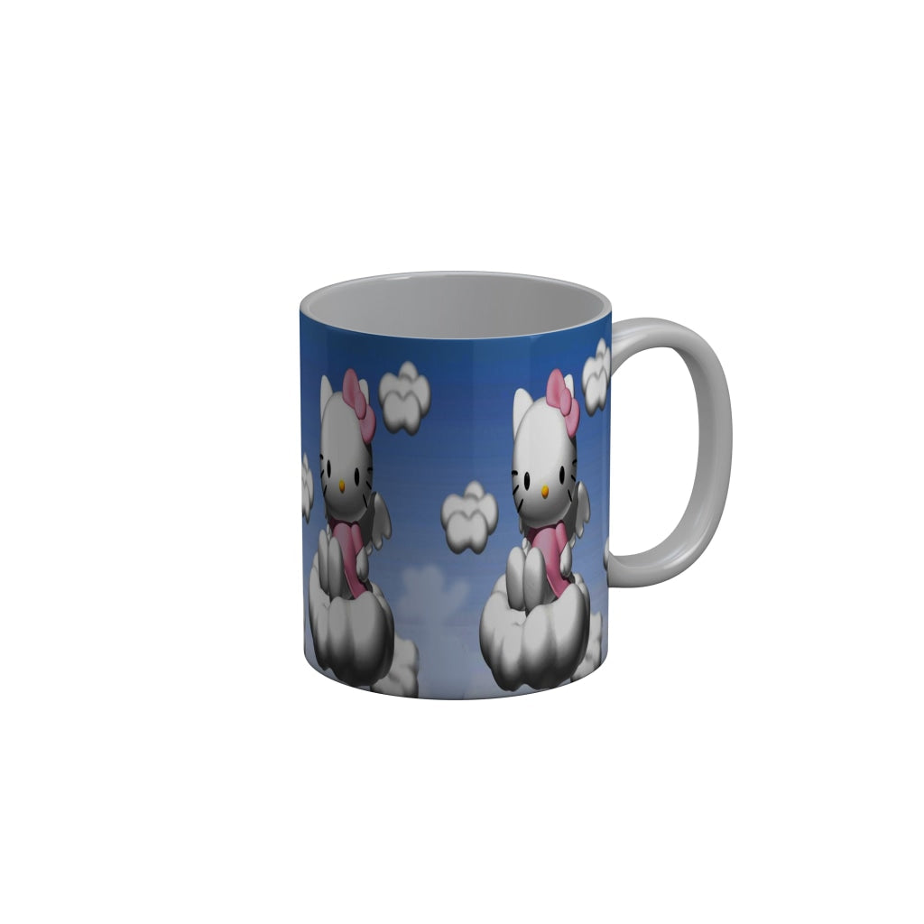 FunkyDecors Hello Kitty Blue Cartoon Ceramic Coffee Mug