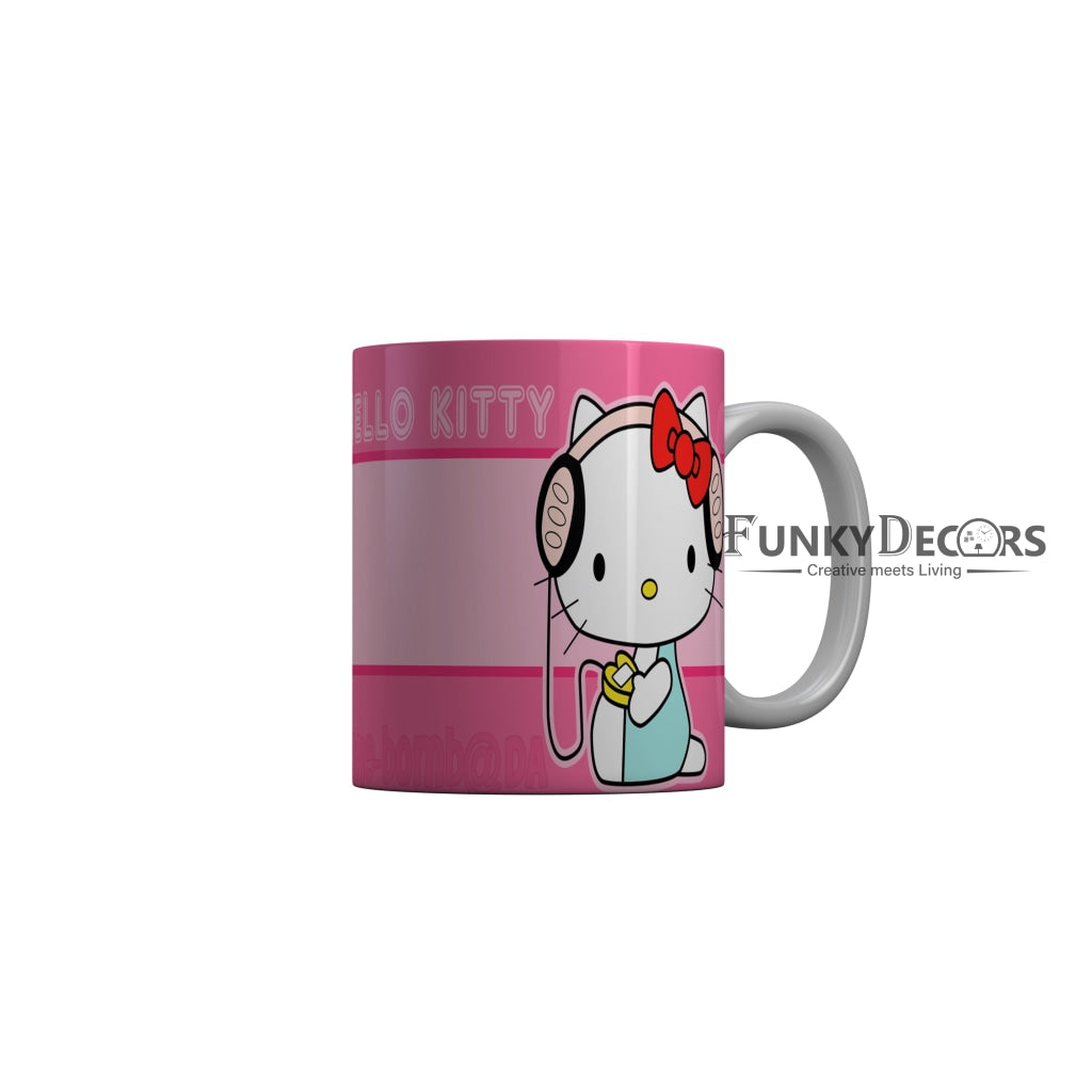 FunkyDecors Hello Kitty Pink Cartoon Ceramic Coffee Mug