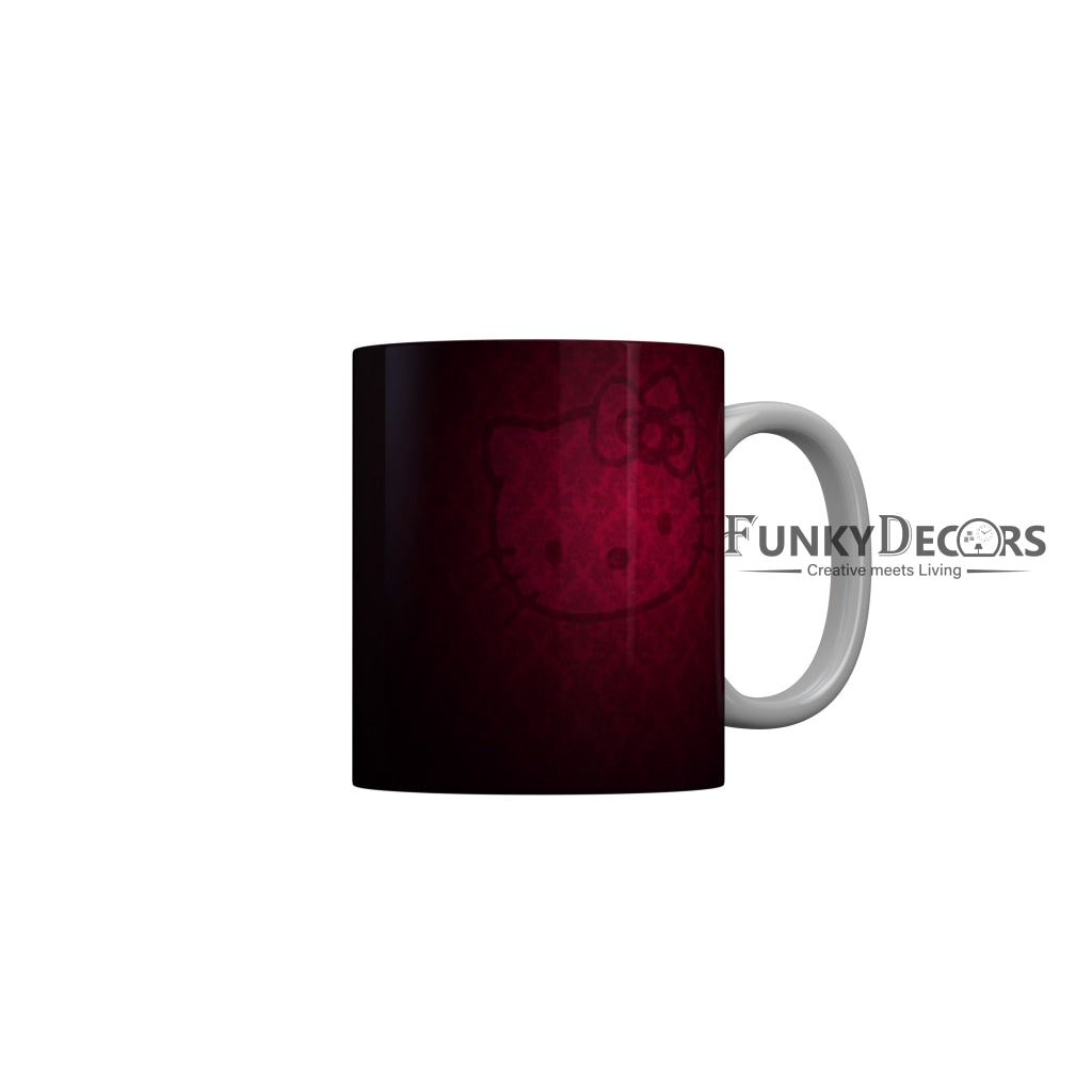 FunkyDecors Hello Kitty Pink Cartoon Ceramic Coffee Mug