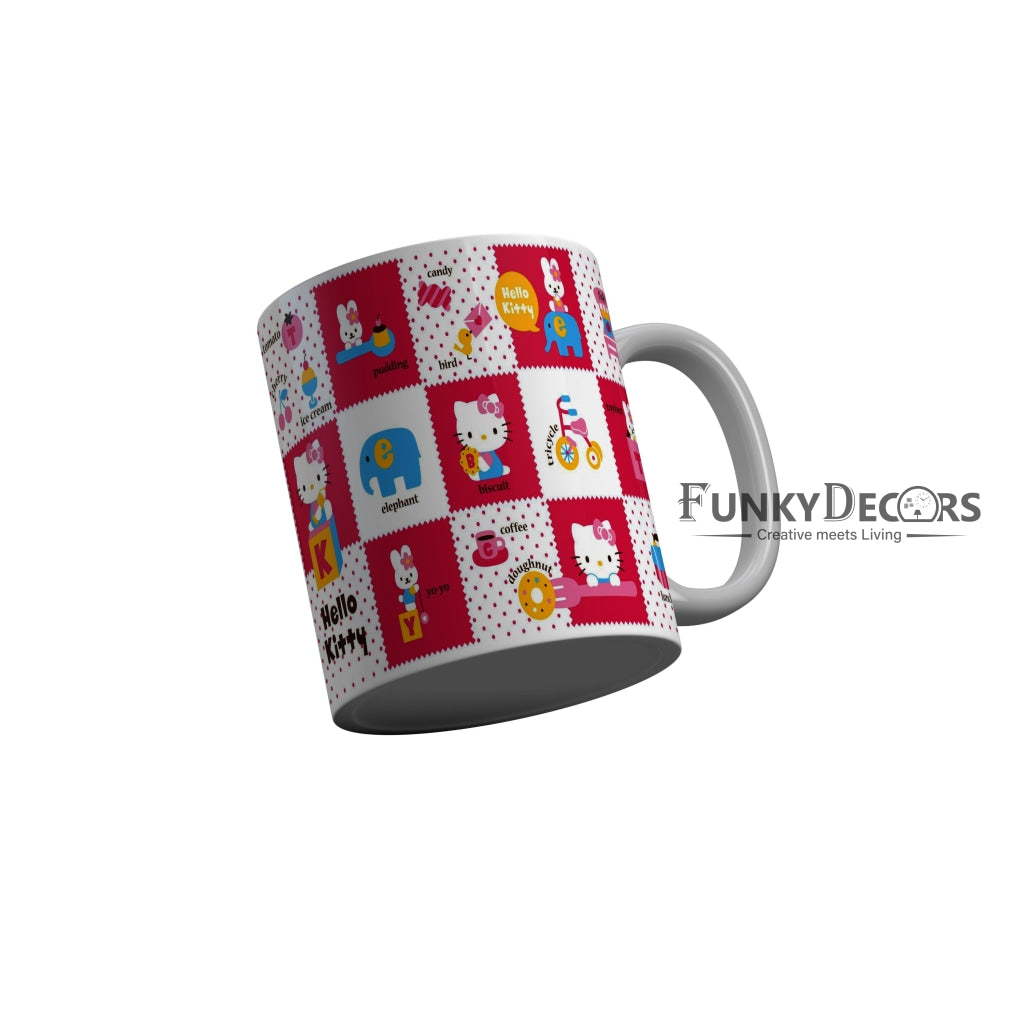 FunkyDecors Hello Kitty Pink Cartoon Ceramic Coffee Mug