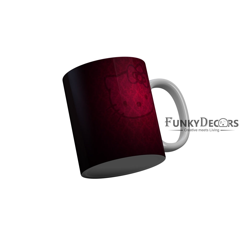 FunkyDecors Hello Kitty Pink Cartoon Ceramic Coffee Mug