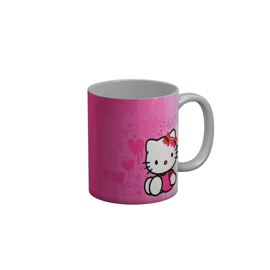 FunkyDecors Hello Kitty Pink Cartoon Ceramic Coffee Mug