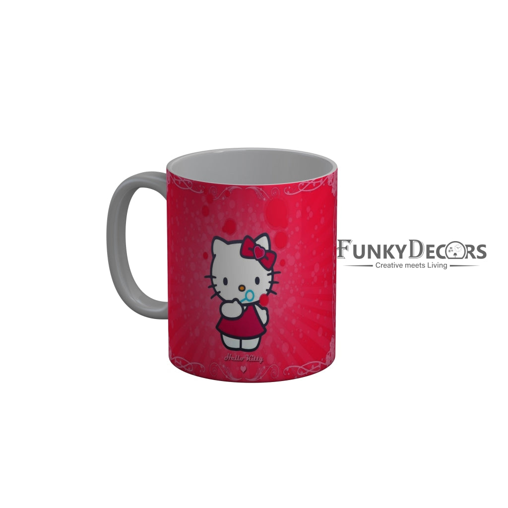 FunkyDecors Hello Kitty Pink Cartoon Ceramic Coffee Mug