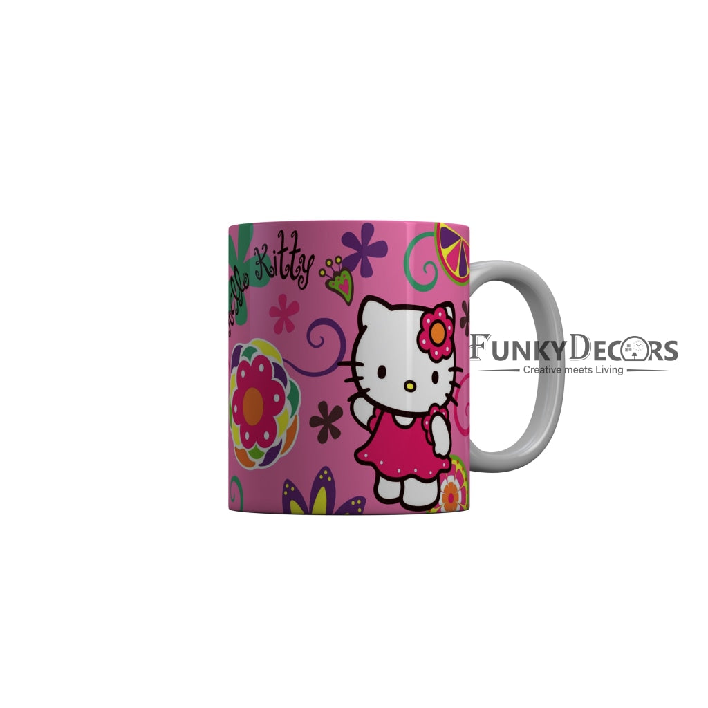 FunkyDecors Hello Kitty Pink Cartoon Ceramic Coffee Mug