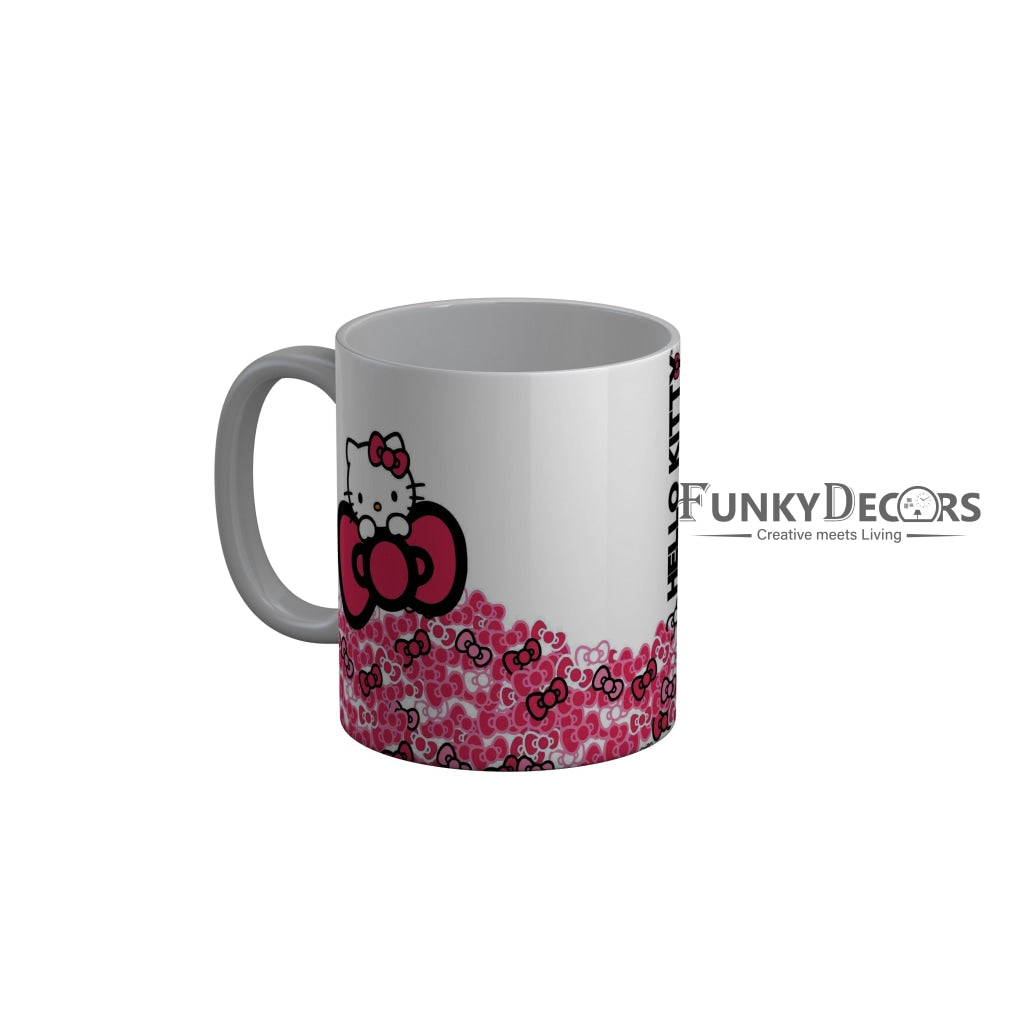 FunkyDecors Hello Kitty Pink Cartoon Ceramic Coffee Mug