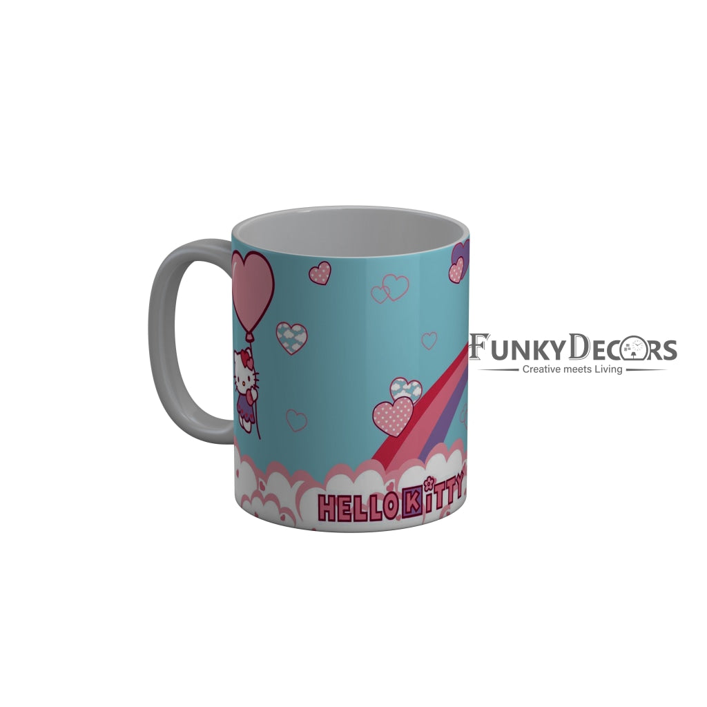 FunkyDecors Hello Kitty Rainbow Blue Cartoon Ceramic Coffee Mug