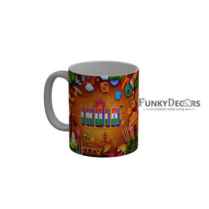 FunkyDecors Independence Day 15th August Wishes Ceramic Coffee Mug