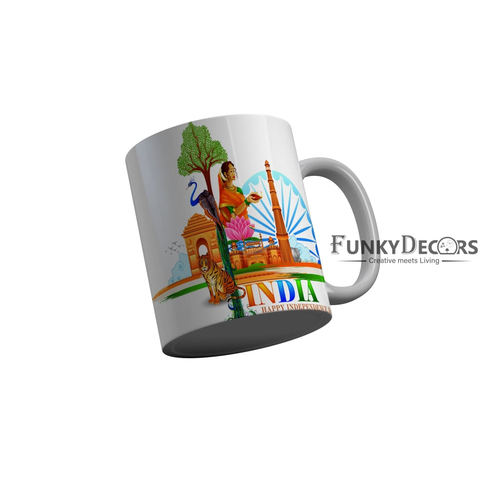 FunkyDecors Independence Day 15th August Wishes Ceramic Coffee Mug
