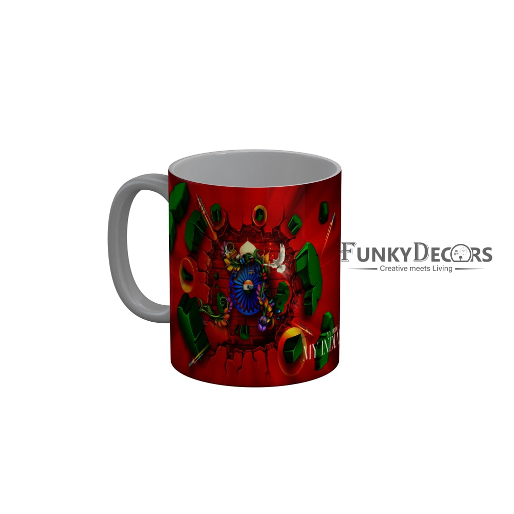 FunkyDecors Independence Day 15th August Wishes Ceramic Coffee Mug