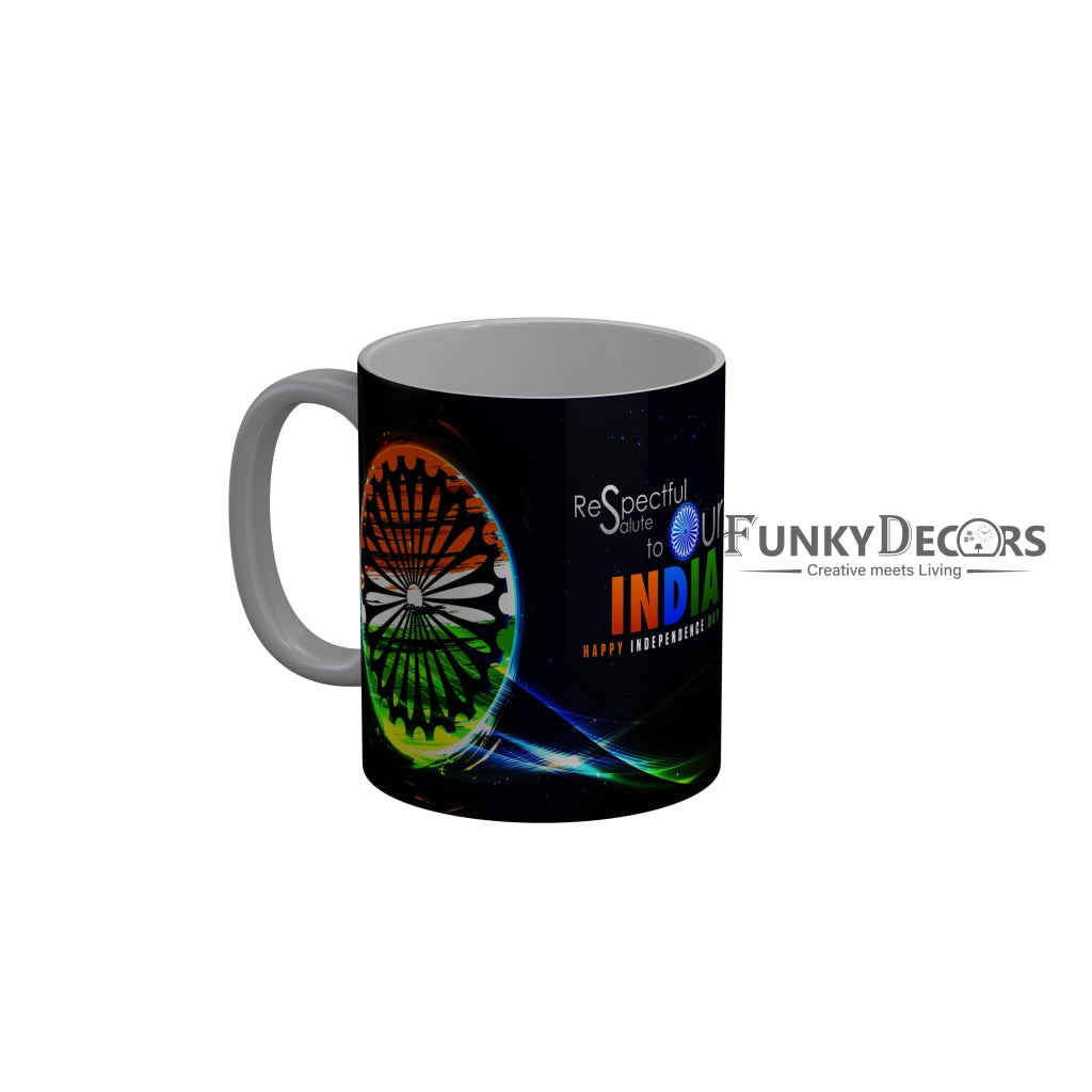FunkyDecors Independence Day 15th August Wishes Ceramic Coffee Mug