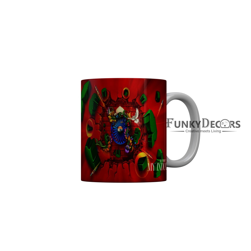 FunkyDecors Independence Day 15th August Wishes Ceramic Coffee Mug