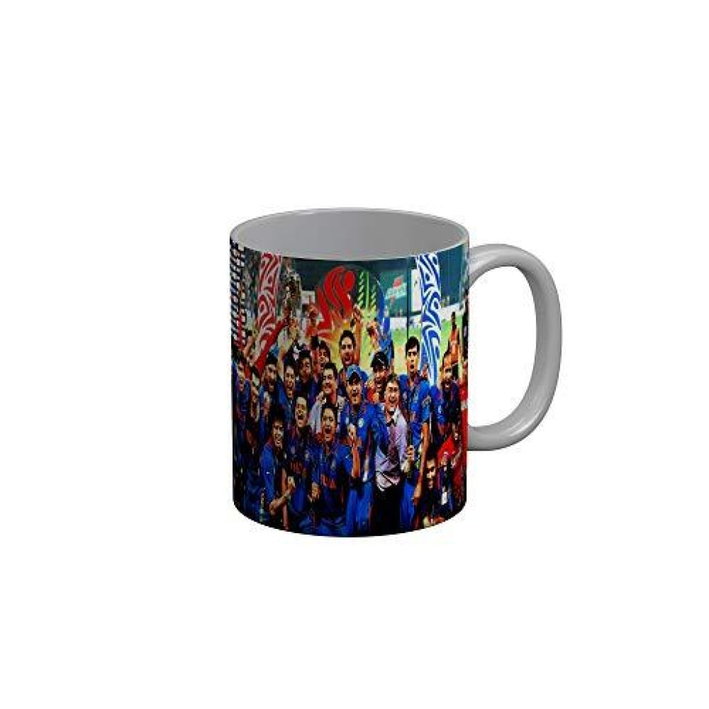 Funkydecors Indian Cricket Team Champions Ceramic Mug 350 Ml Multicolor Mugs