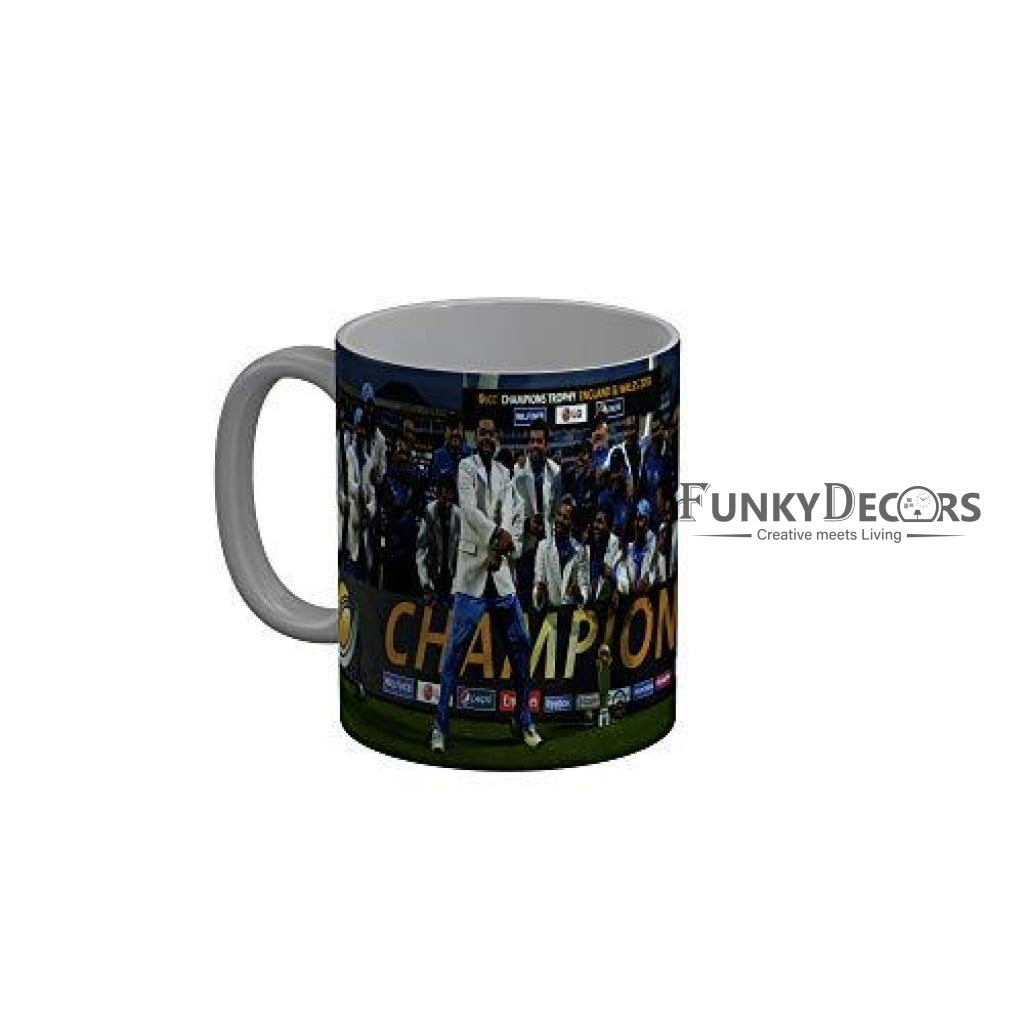 Funkydecors Indian Cricket Team Champions Ceramic Mug 350 Ml Multicolor Mugs