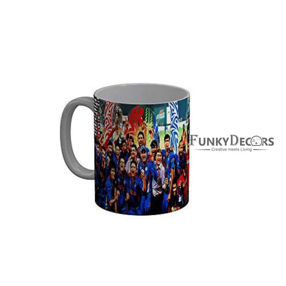 Funkydecors Indian Cricket Team Champions Ceramic Mug 350 Ml Multicolor Mugs