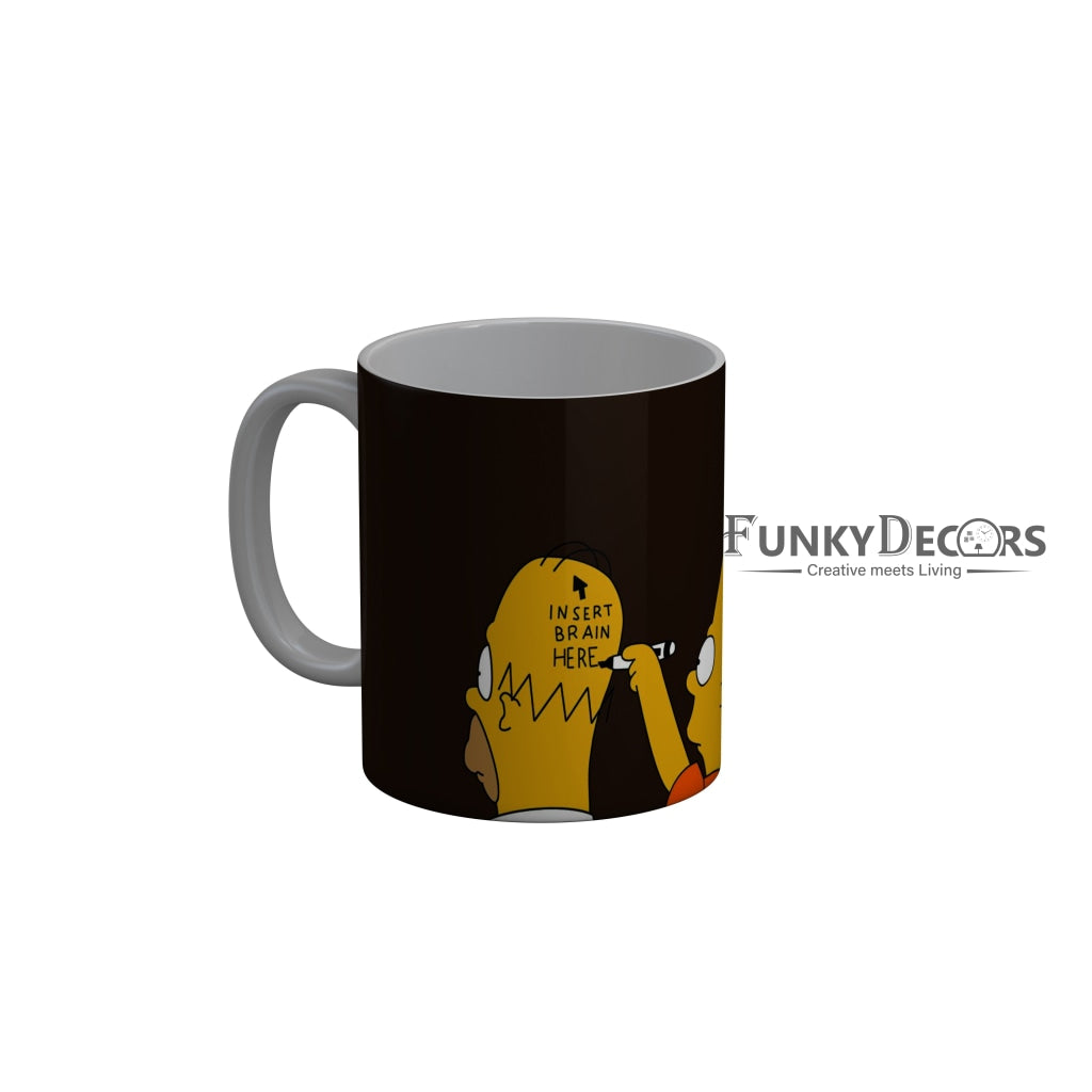 FunkyDecors Insert Brain Here Cartoon Ceramic Coffee Mug