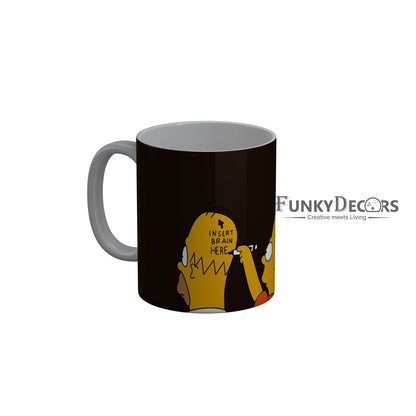FunkyDecors Insert Brain Here Cartoon Ceramic Coffee Mug
