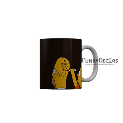 FunkyDecors Insert Brain Here Cartoon Ceramic Coffee Mug