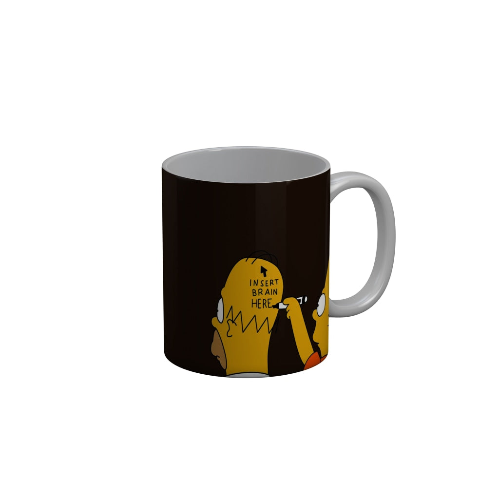 FunkyDecors Insert Brain Here Cartoon Ceramic Coffee Mug