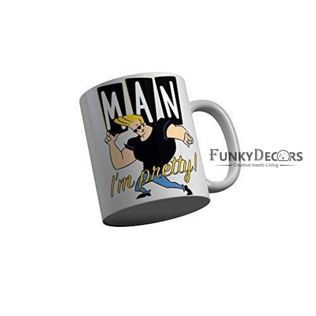 Funkydecors Johnny Bravo Cartoon Ceramic Mug 350 Ml Multicolor Mugs