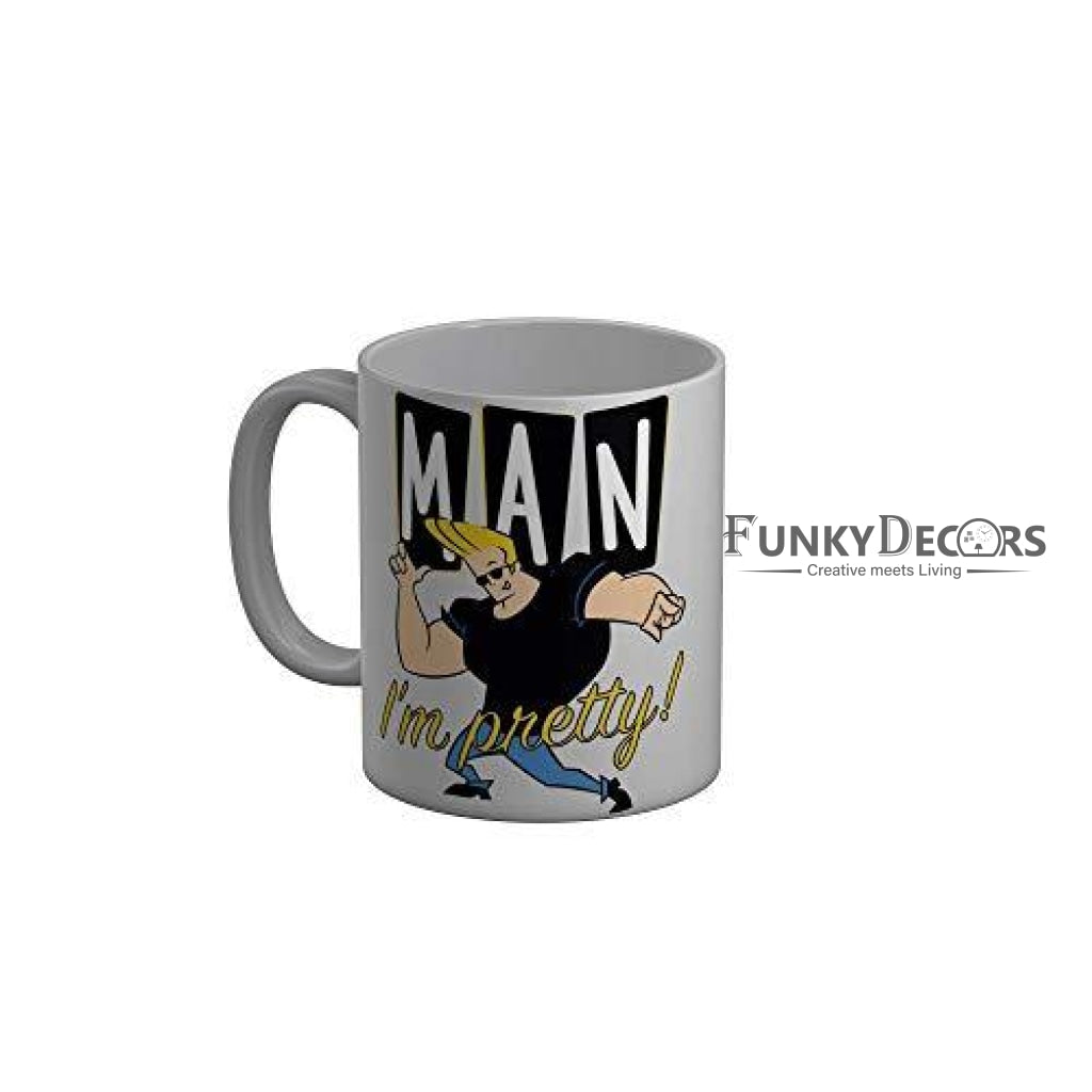 Funkydecors Johnny Bravo Cartoon Ceramic Mug 350 Ml Multicolor Mugs