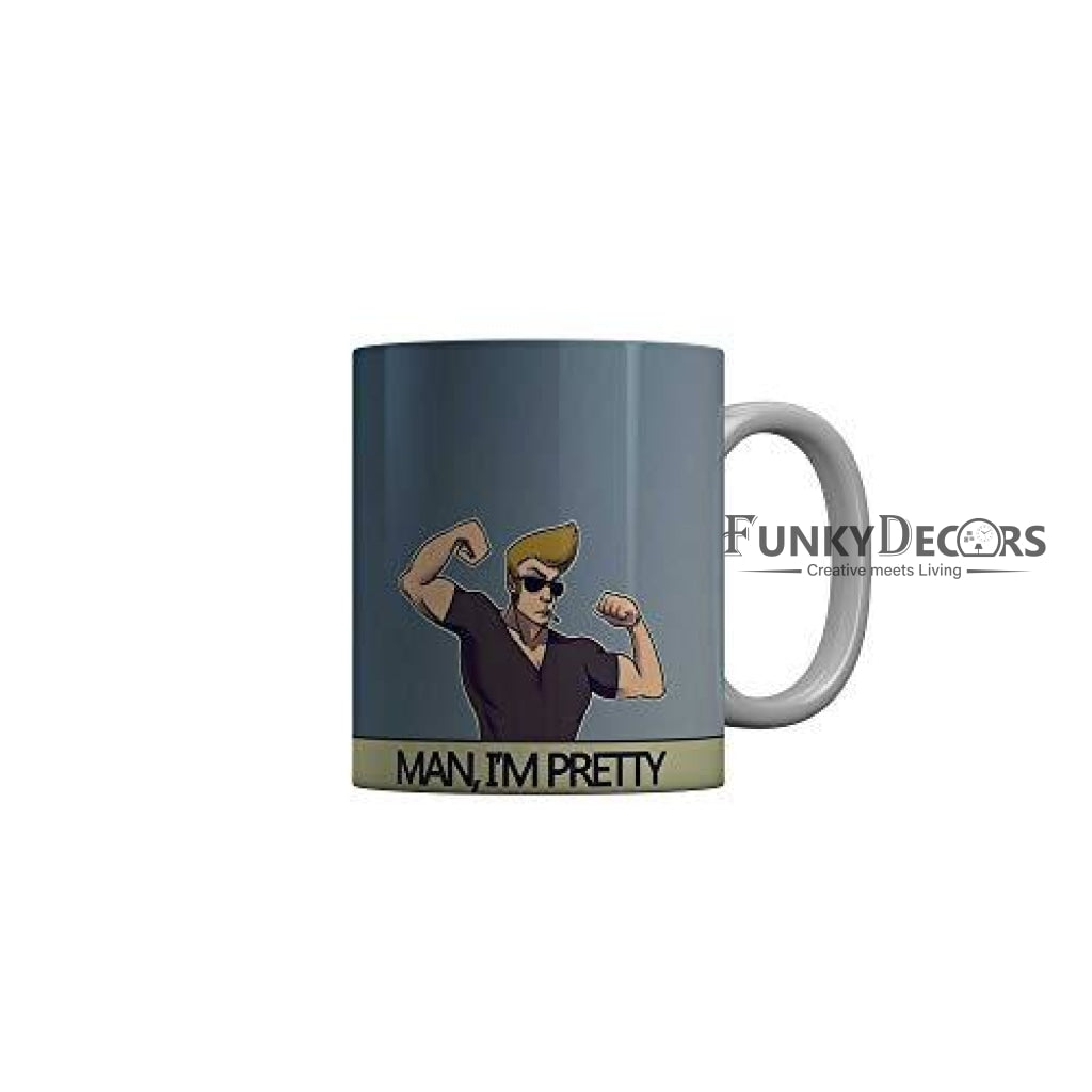 Funkydecors Johnny Bravo Cartoon Ceramic Mug 350 Ml Multicolor Mugs