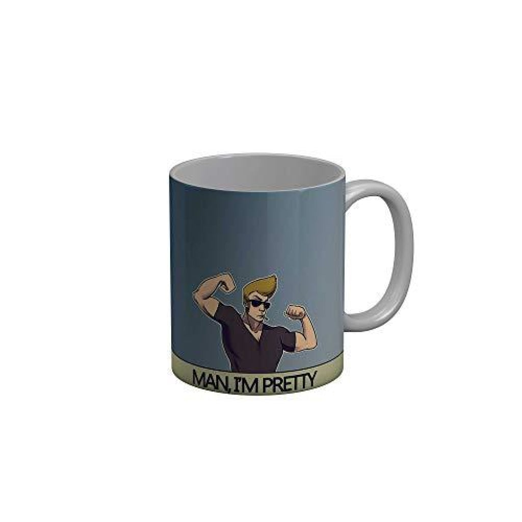 Funkydecors Johnny Bravo Cartoon Ceramic Mug 350 Ml Multicolor Mugs