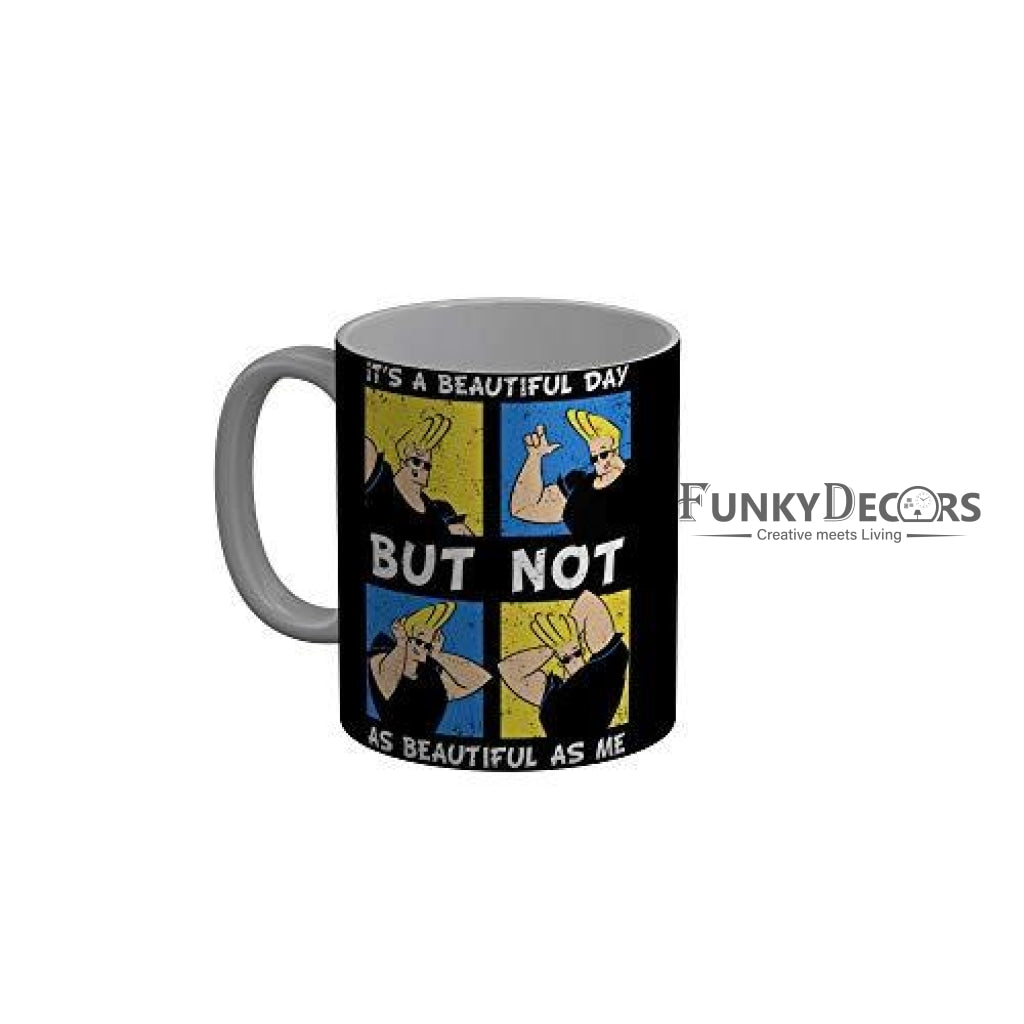 Funkydecors Johnny Bravo Cartoon Ceramic Mug 350 Ml Multicolor Mugs