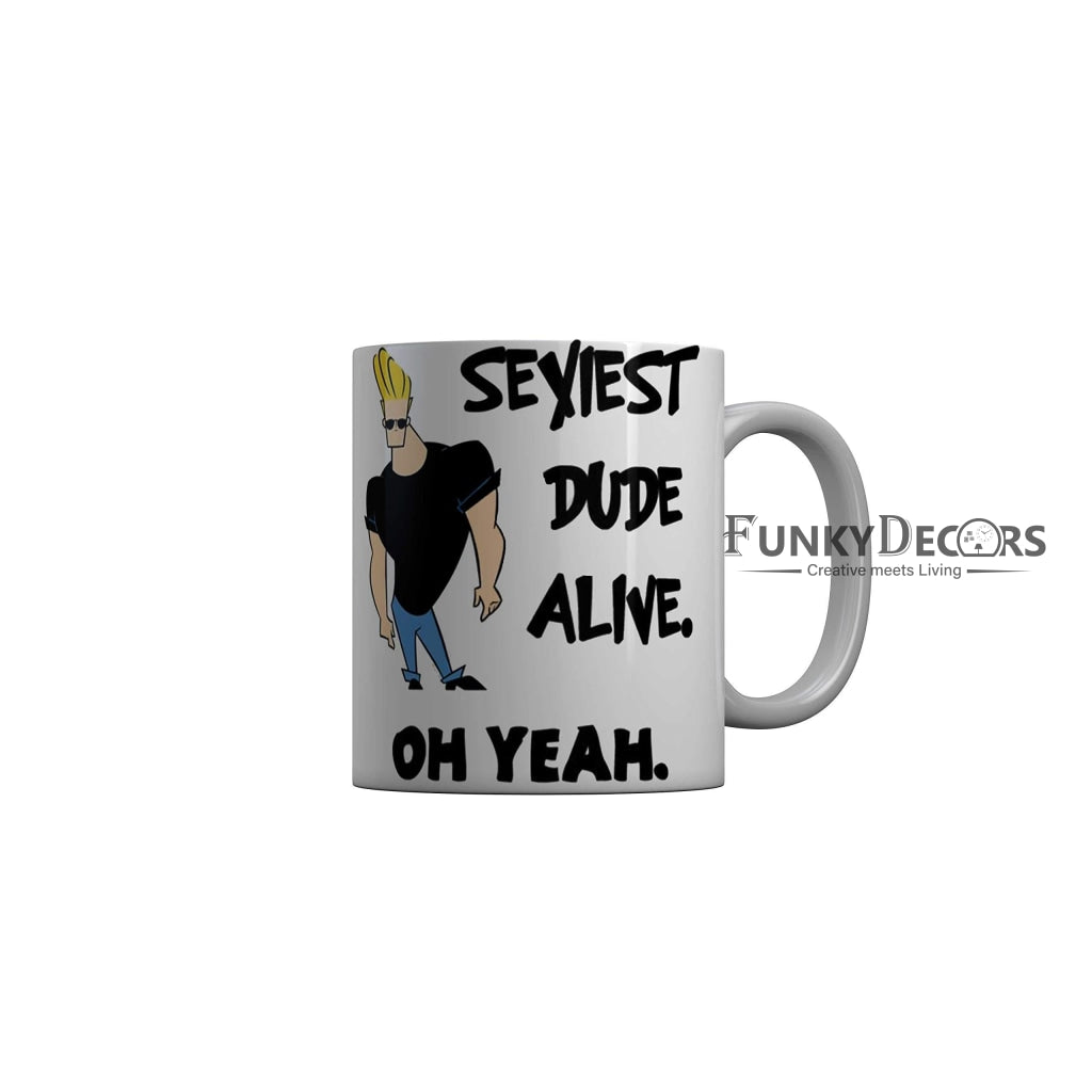 Funkydecors Johnny Bravo Cartoon Ceramic Mug 350 Ml Multicolor Mugs