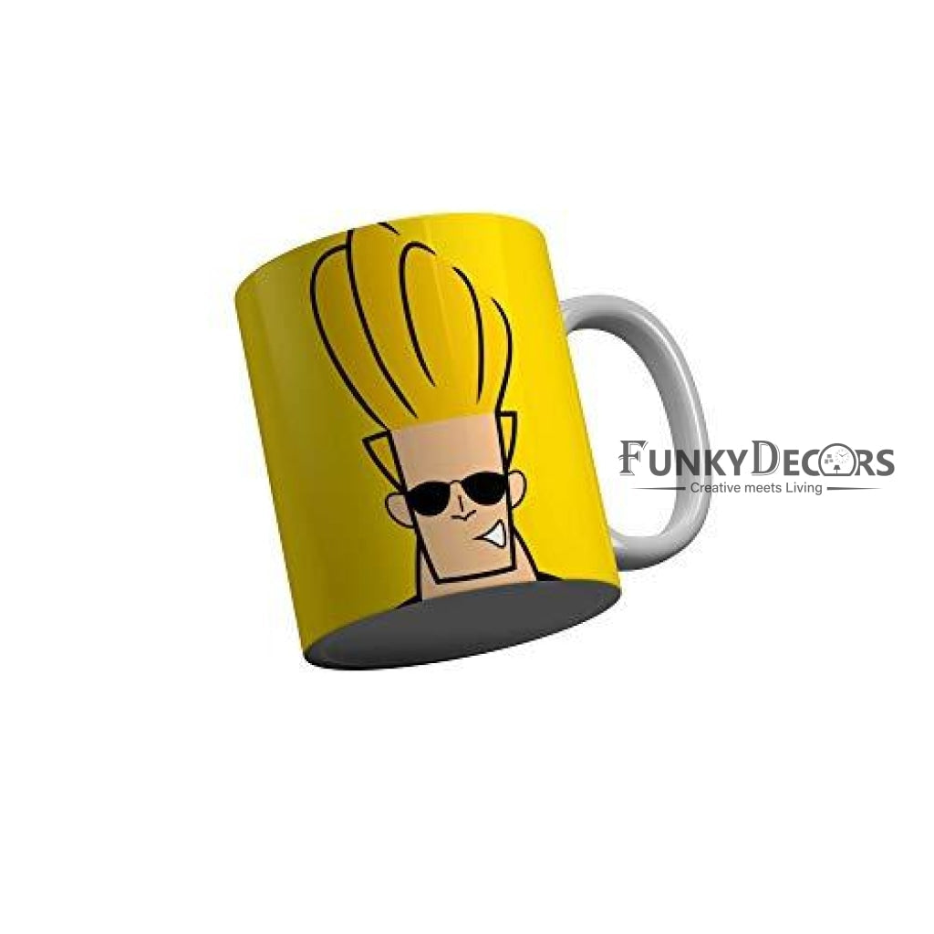 Funkydecors Johnny Bravo Cartoon Ceramic Mug 350 Ml Multicolor Mugs