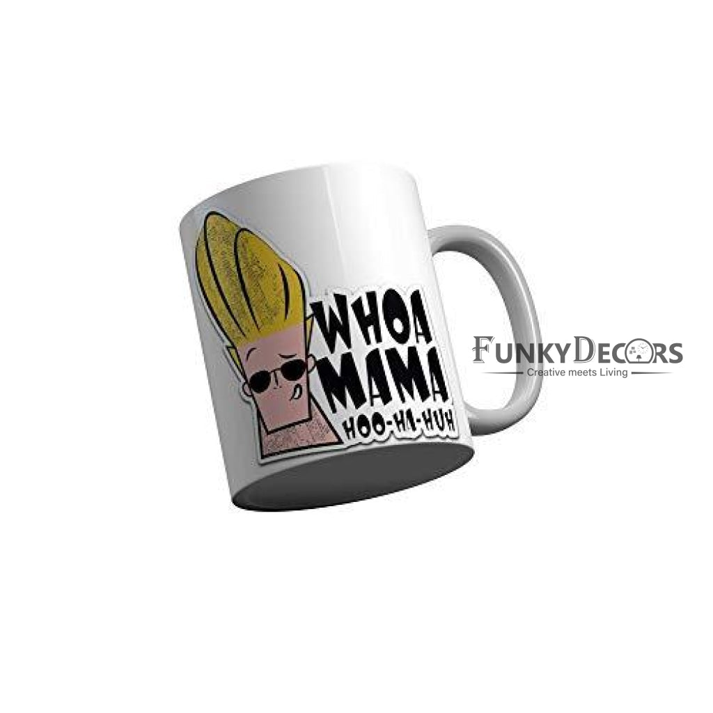 Funkydecors Johnny Bravo Cartoon Ceramic Mug 350 Ml Multicolor Mugs