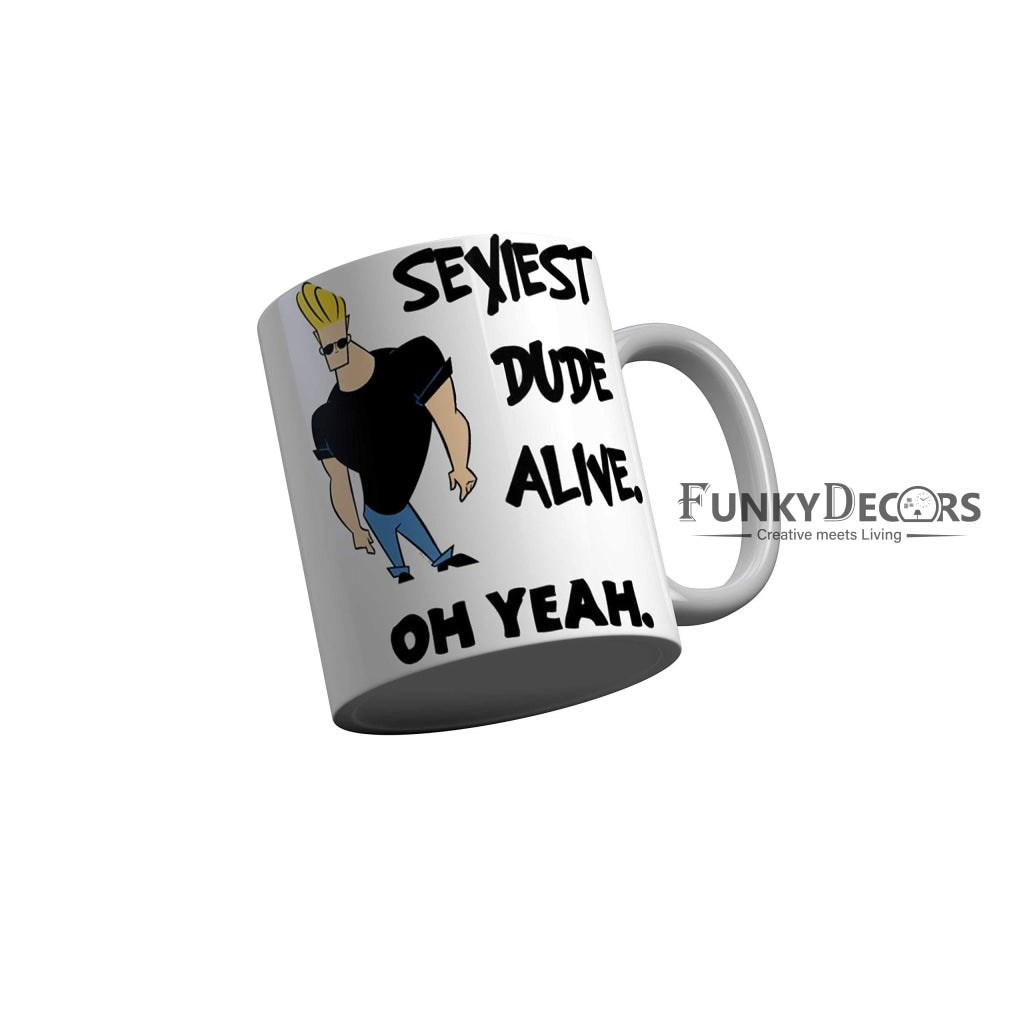 Funkydecors Johnny Bravo Cartoon Ceramic Mug 350 Ml Multicolor Mugs