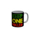 FunkyDecors Keep One Rolled Black Funny Quotes Ceramic Coffee Mug, 350 ml