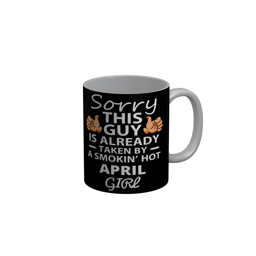 FunkyDecors Legends Are Born In January Black Birthday Quotes Ceramic Coffee Mug, 350 ml
