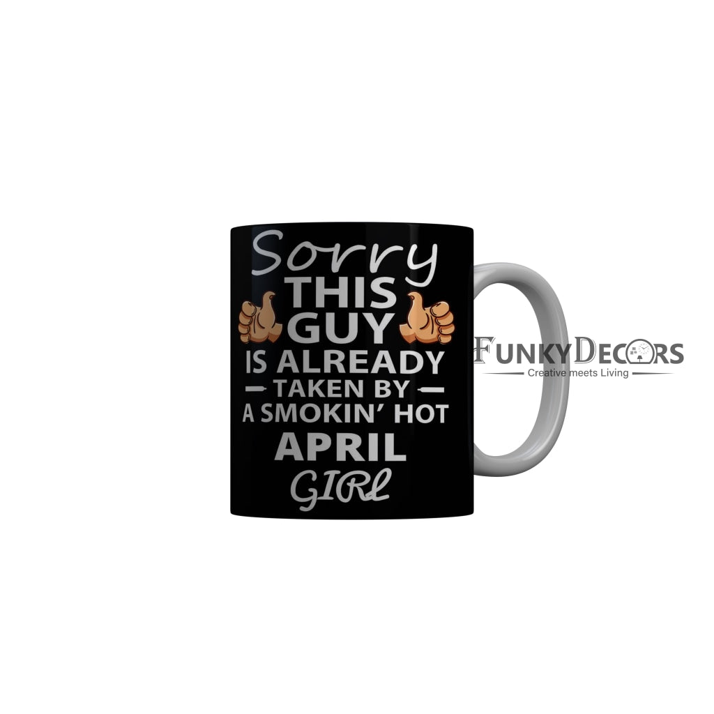 FunkyDecors Legends Are Born In January Black Birthday Quotes Ceramic Coffee Mug, 350 ml