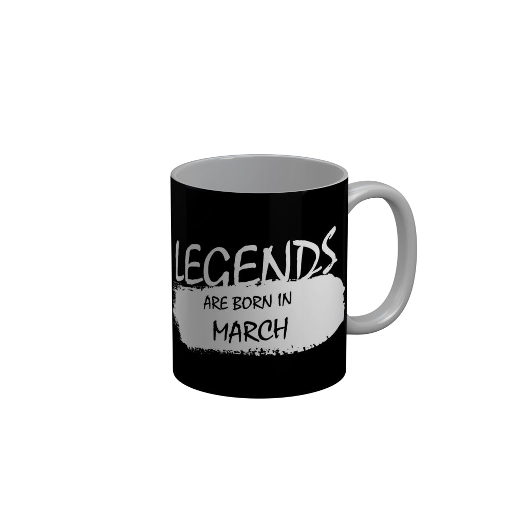 FunkyDecors Legends Are Born In January Black Birthday Quotes Ceramic Coffee Mug, 350 ml