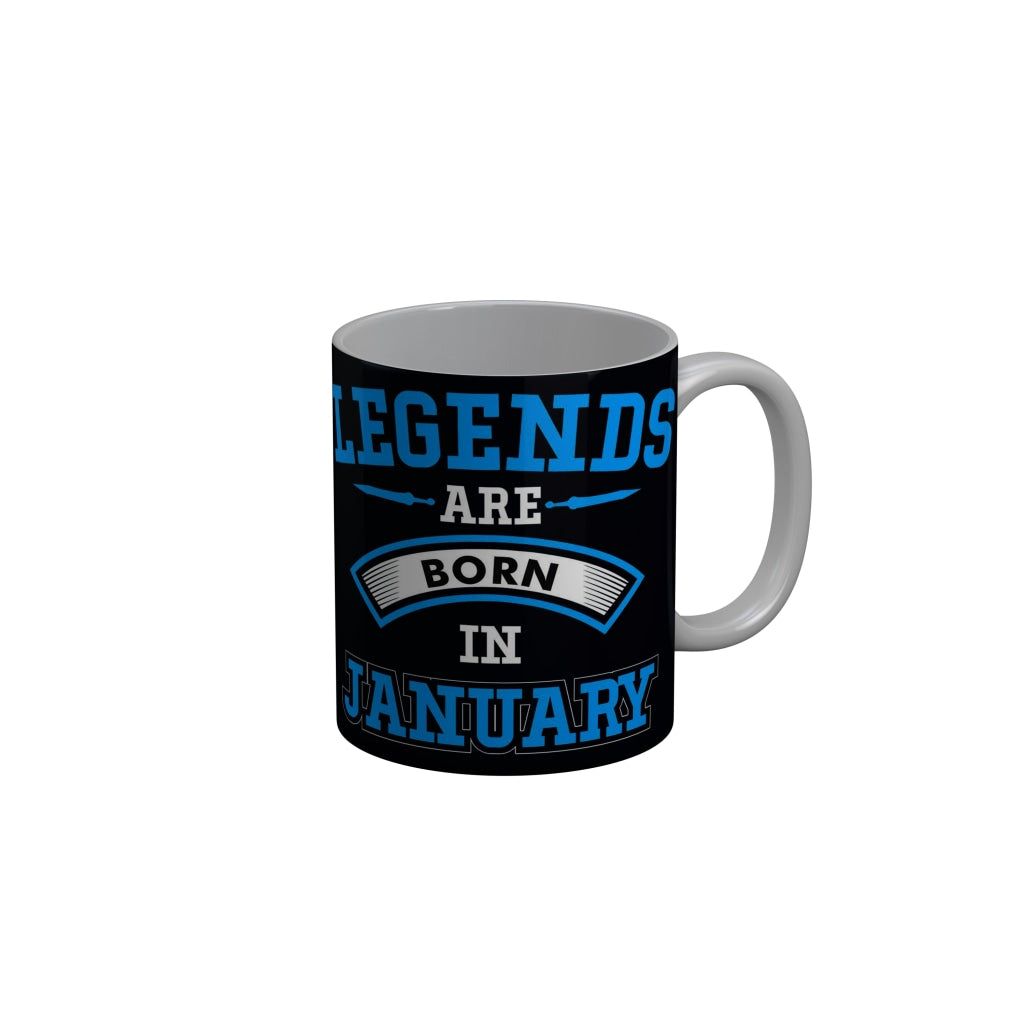 FunkyDecors Legends Are Born In July Black Birthday Quotes Ceramic Coffee Mug, 350 ml