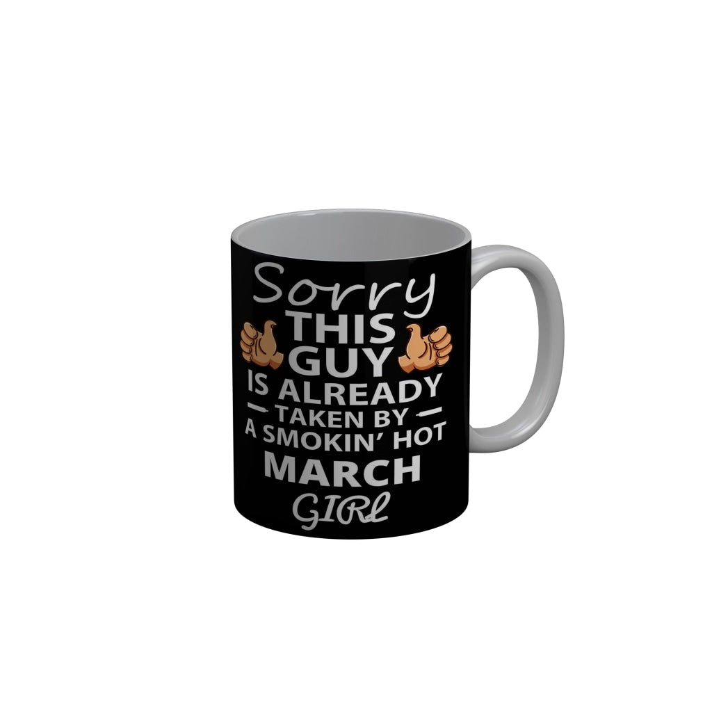 FunkyDecors Legends Are Born In October Black Birthday Quotes Ceramic Coffee Mug, 350 ml