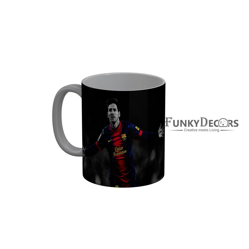 FunkyDecors Lionel Messi Football Ceramic Coffee Mug