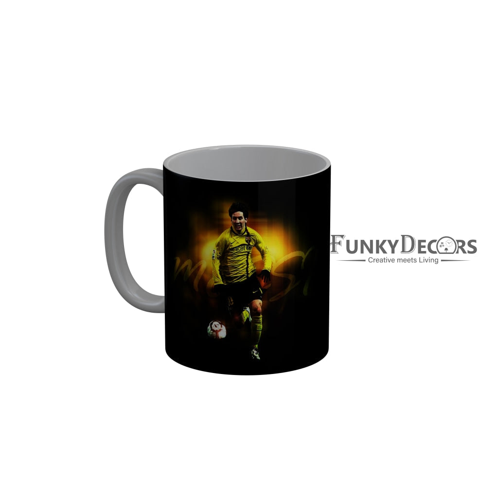 FunkyDecors Lionel Messi Football Ceramic Coffee Mug
