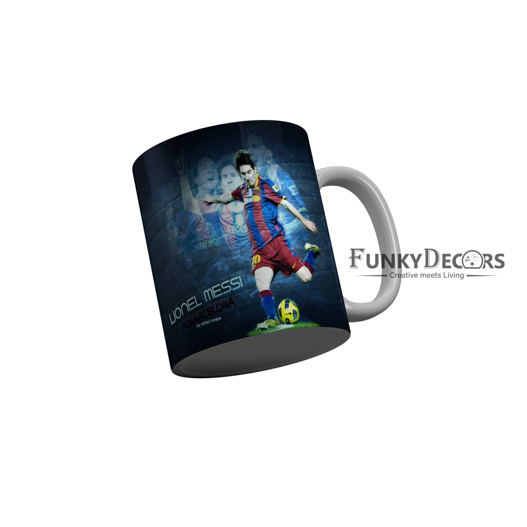 FunkyDecors Lionel Messi Football Ceramic Coffee Mug
