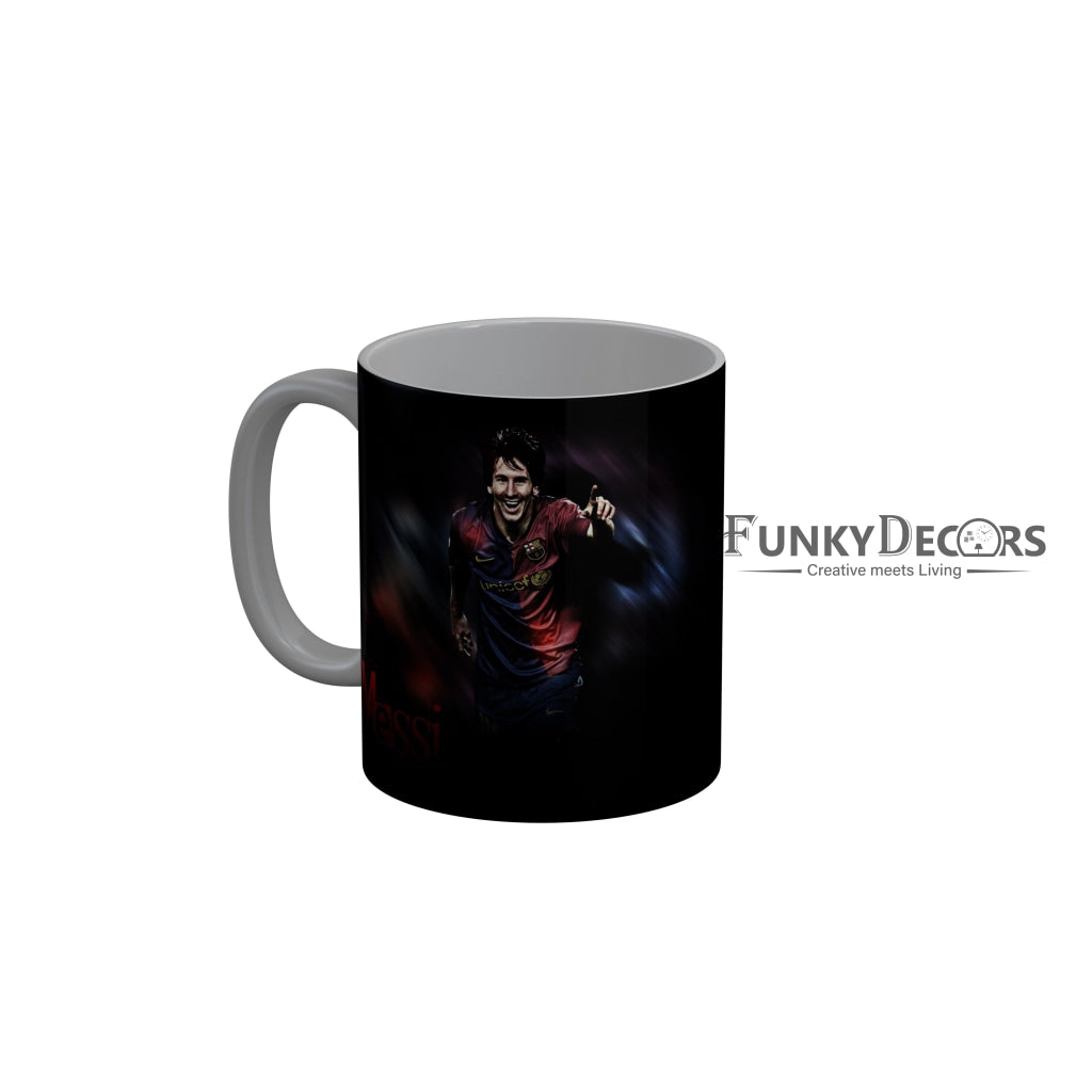 FunkyDecors Lionel Messi Football Ceramic Coffee Mug