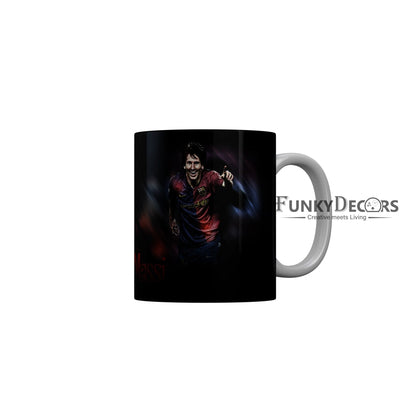 FunkyDecors Lionel Messi Football Ceramic Coffee Mug