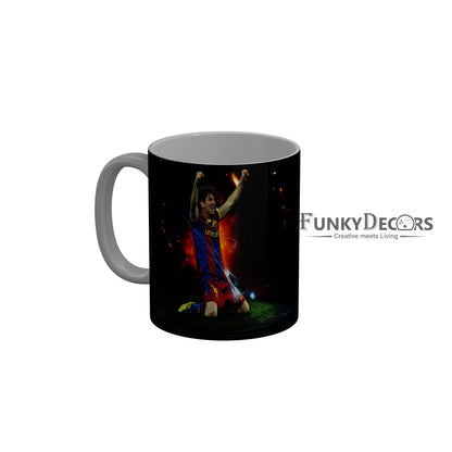 FunkyDecors Lionel Messi Football Ceramic Coffee Mug