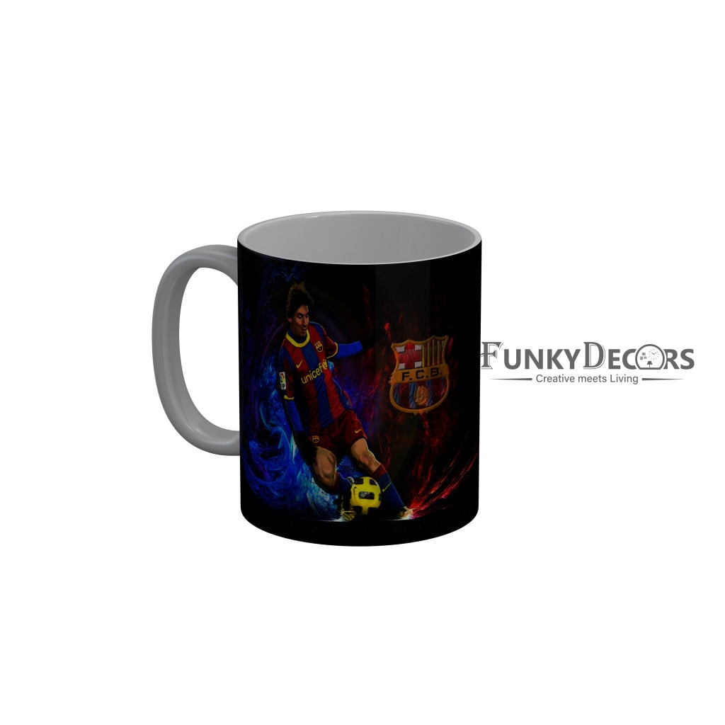 FunkyDecors Lionel Messi Football Ceramic Coffee Mug