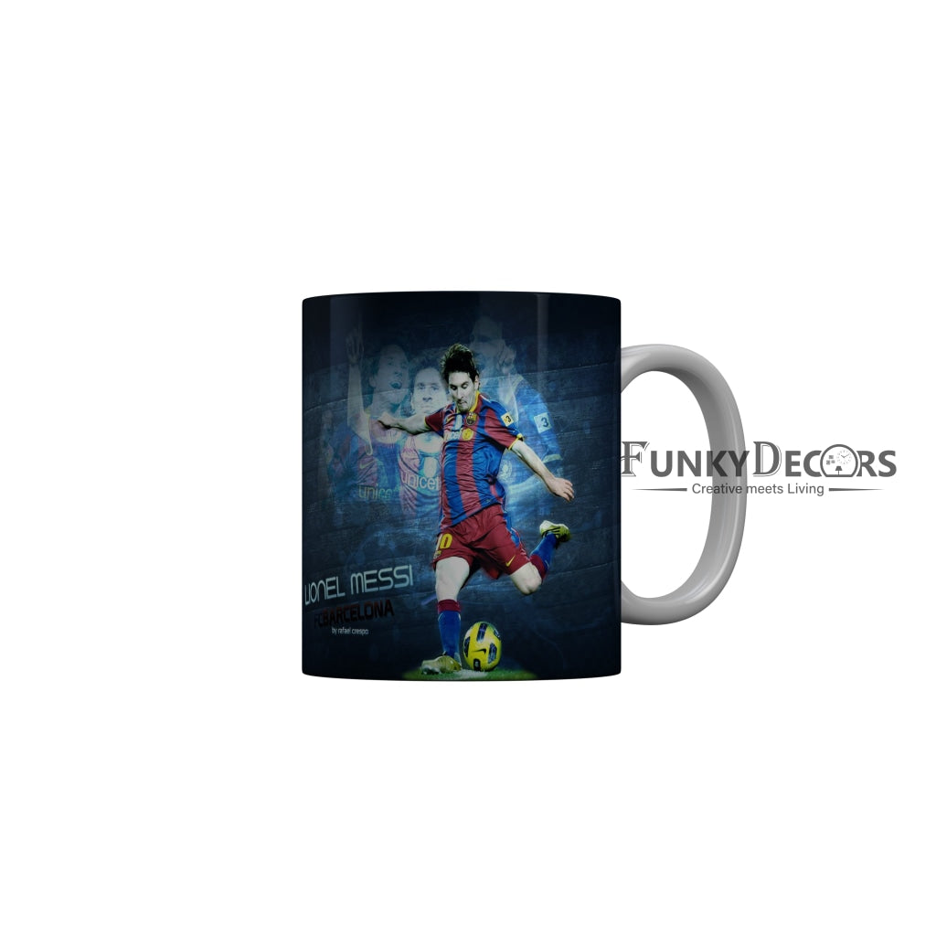 FunkyDecors Lionel Messi Football Ceramic Coffee Mug