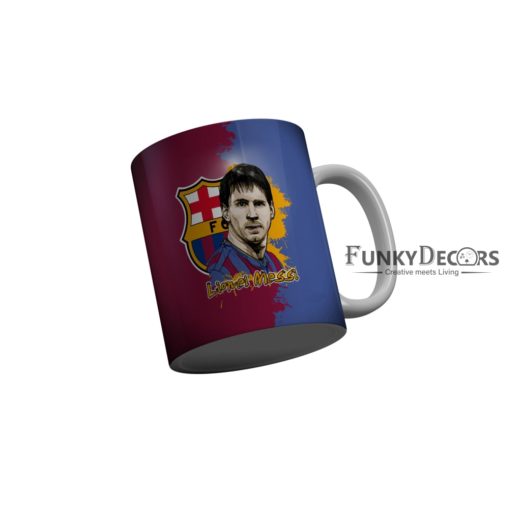 FunkyDecors Lionel Messi Football Ceramic Coffee Mug