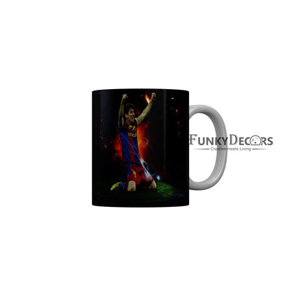 FunkyDecors Lionel Messi Football Ceramic Coffee Mug