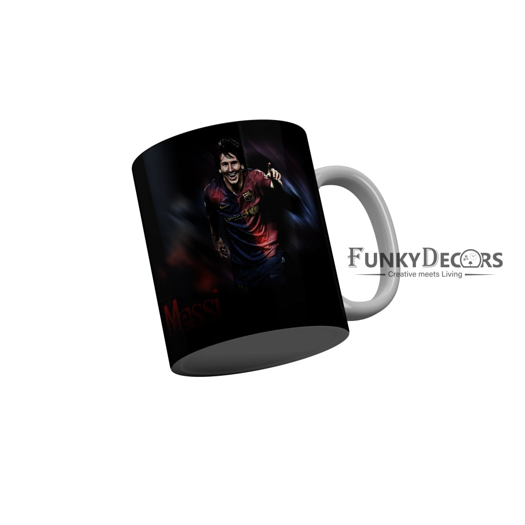 FunkyDecors Lionel Messi Football Ceramic Coffee Mug