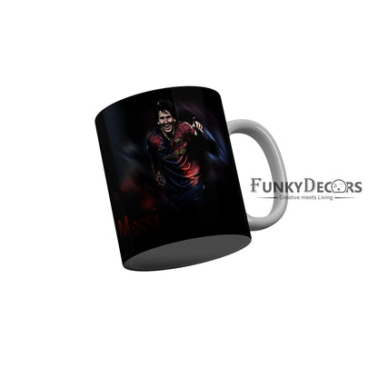 FunkyDecors Lionel Messi Football Ceramic Coffee Mug